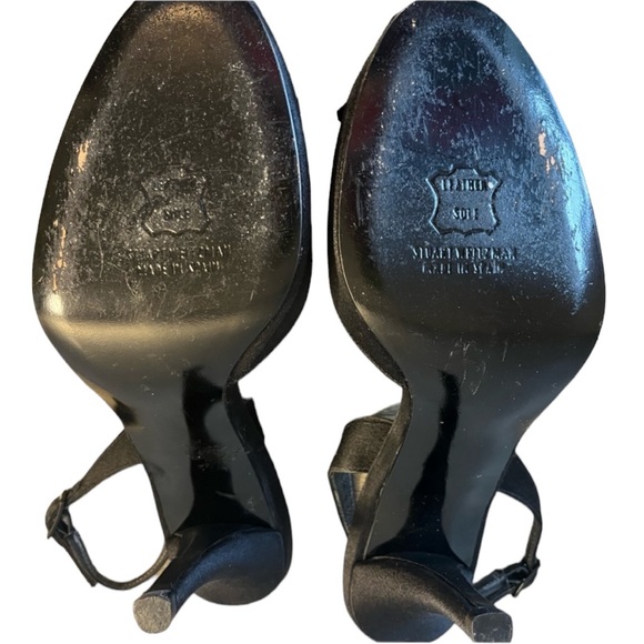 Stuart Weitzman Black Satin Formal Slingback Heels Size 8N (#2082) - Picture 5 of 7